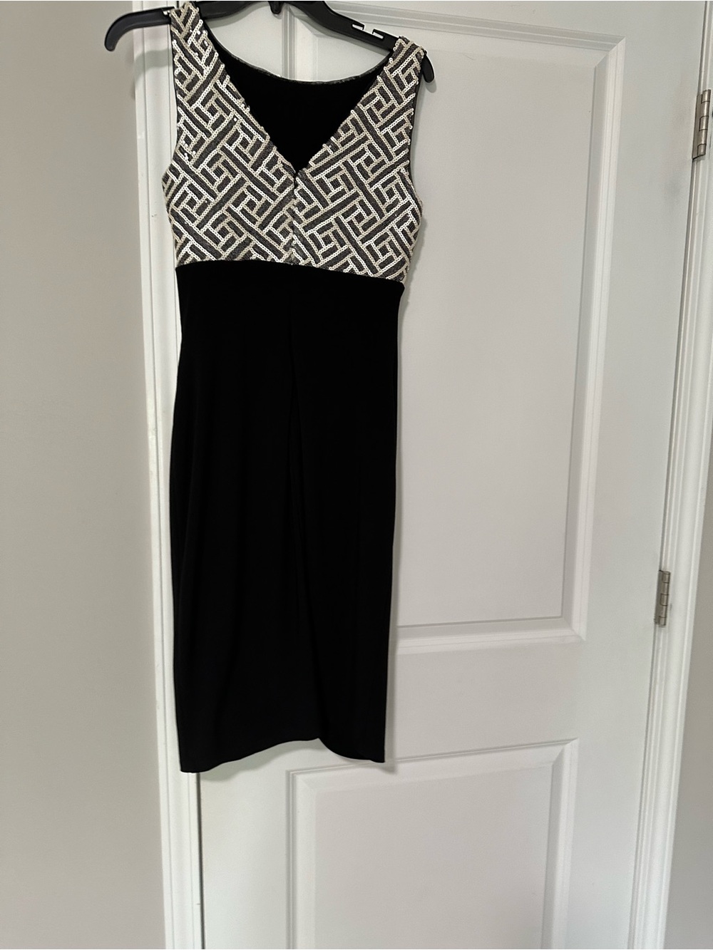 Ralph Lauren Black Dress with Cream Geometric Bodice